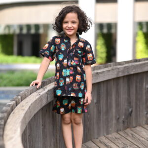 Black Owl Short Set