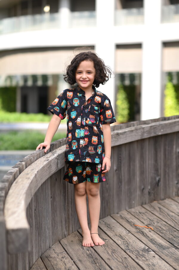 Black Owl Short Set